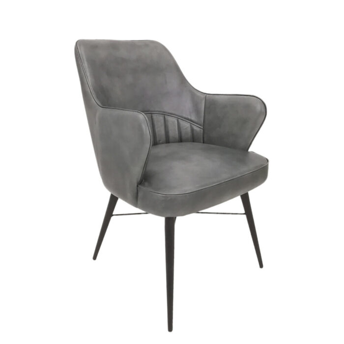 Grey Cole Leather Dining Chair