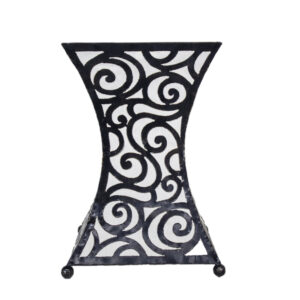White and Black Swirl Standing Lamp