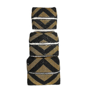 Black and Gold Decorative Rattan Basket