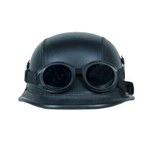 Leather Pilots Helmet With Goggles