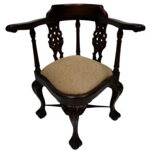 Mahogany Chippendale Corner Office Chair