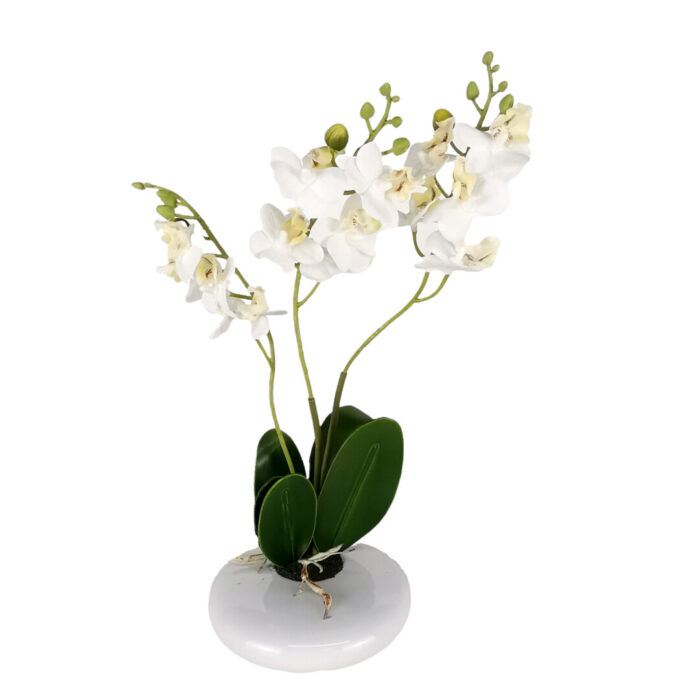 Faux White Orchid In Pot Faux White Orchid In Pot