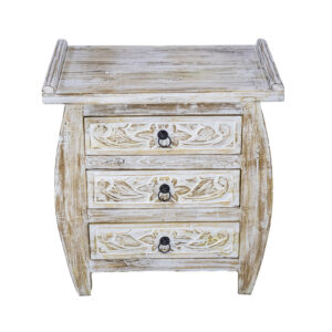 Wooden 3 Drawer Nimara Bedside Pedestal