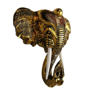Carved Wooden Elephant Mask Wall Hanging