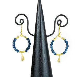 Women's Sapphire Citrine Earring Set