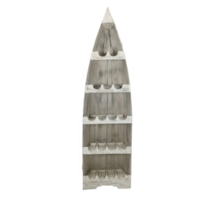 Brown Wooden Laguna Boat Wine Rack