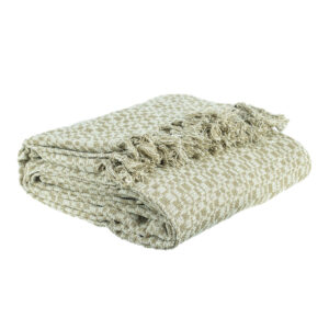Cream Mosaic Cotton Throw