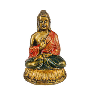 Resin Thai Lotus Buddha Gold And Green