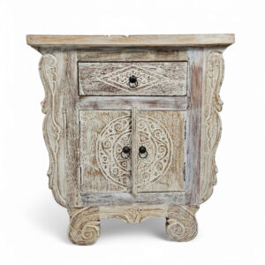 Carved Bedside Pedestal