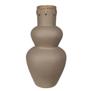 Callabash Decorative Terra and Rattan Vase