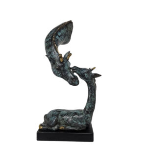 Metal Mom and Child Decorative Giraffe
