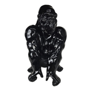 Gloss Black Resin Gorilla Home Decor