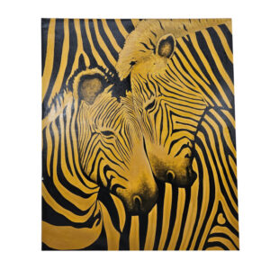 Golden Zebras Oil Painting