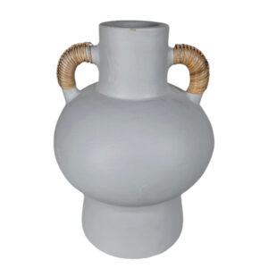 Aretha Terra And Rattan Vase