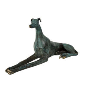 Metal Decorative Whippet Dog Relaxing