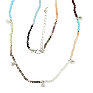 Women's Sterling Silver Multi Stone Necklace
