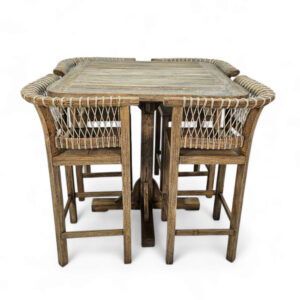 Darmo Interlocking Bar Table Set With Chairs