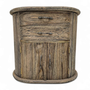 Teak Oval Cabinet