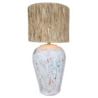 Pottery Lamp With Grass Shade