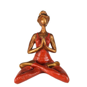 Red Resin Yoga Lady Posing