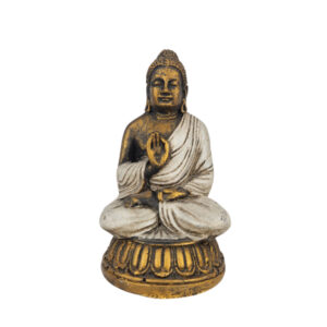 Resin Thai Lotus Buddha Cream And Gold