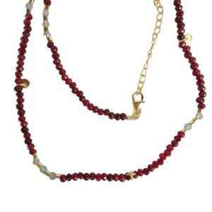 Women's Sterling Silver Ruby Stone Necklace