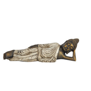 Resin Thai Buddha Gold And Cream Resting