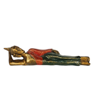 Resin Resting Thai Buddha Gold And Green