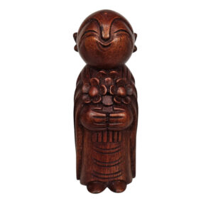 Carved Monk In Robe Statue