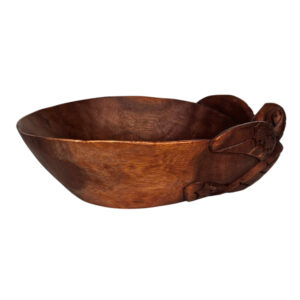 Carved Wooden Turtle Bowl