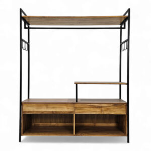 Yuni Teak And Steel Clothing Rail